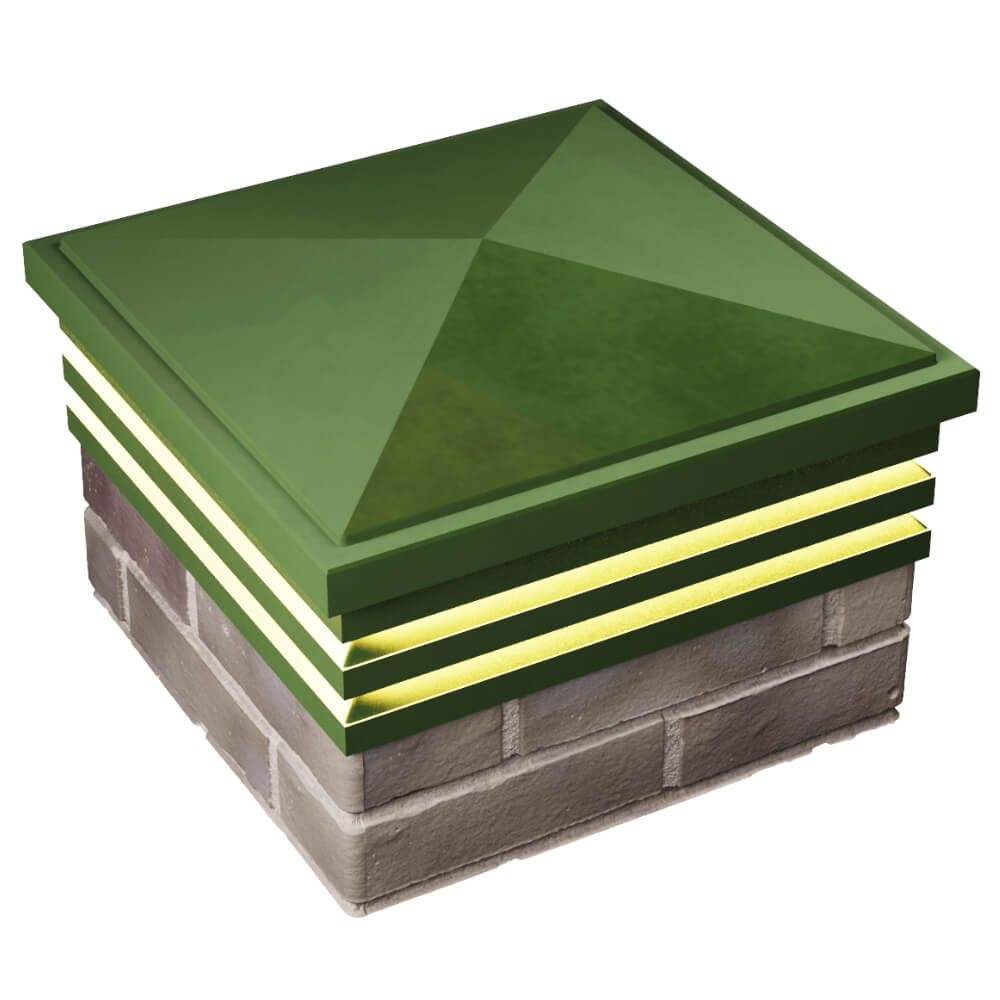 Колпак Zking Бона ХайТек Зеленый на столб 1.5х1.5 кирпича (385х385мм) с подсветкой в Бишкеке фото