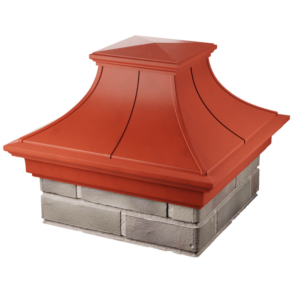 Колпак Zking Монблан Премиум Красный на столб 1.5х1.5 кирпича (385х385мм) в Бишкеке фото