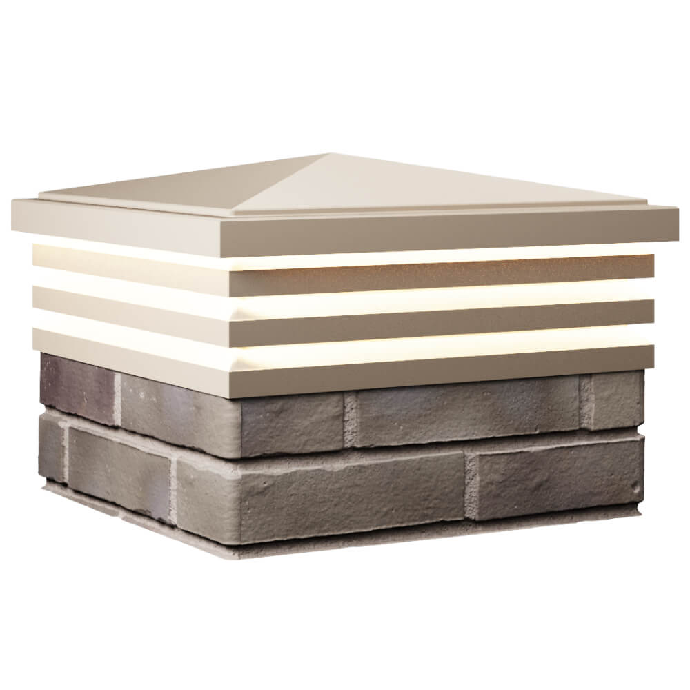 Колпак Zking Бона ХайТек Бежевый на столб 1.5х1.5 кирпича (385х385мм) с подсветкой в Бишкеке фото