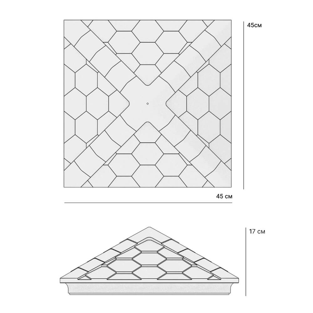 Колпак Zking Эверест Серый на столб 1.5х1.5 кирпича (390х390мм) в Бишкеке фото