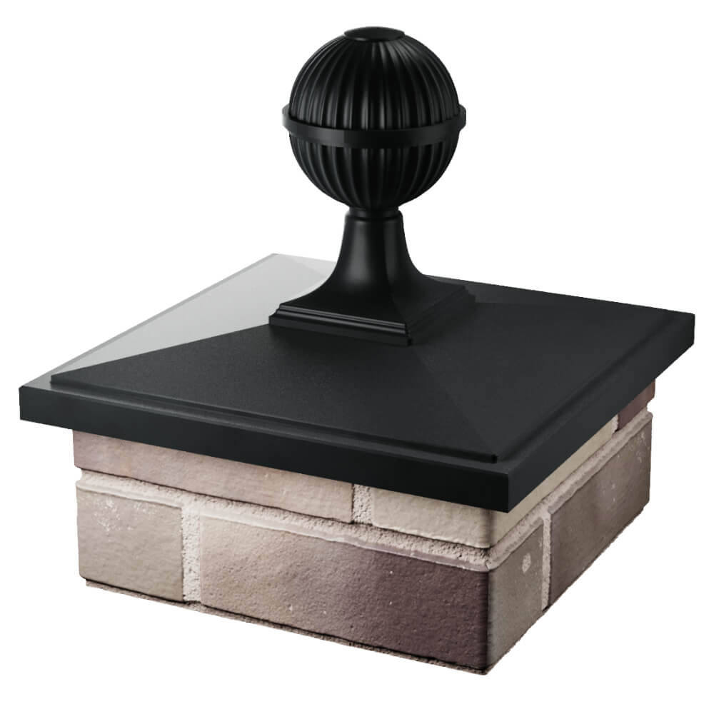 Колпак Zking БонаМоно Черный с шаром на столб 1.5х1.5 кирпича (385х385, 400х400мм) в сборе в Бишкеке фото