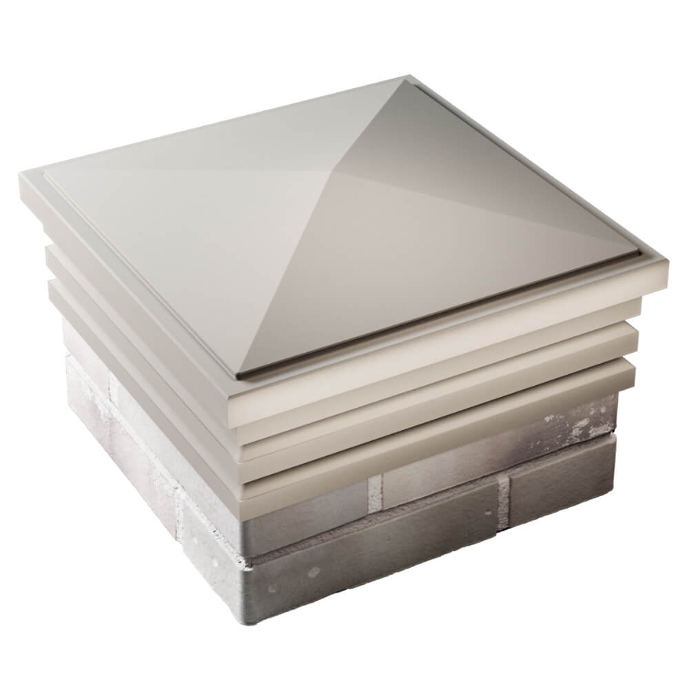 Колпак Zking Бона ХайТек Бежевый на столб 1.5х1.5 кирпича (385х385мм) в Бишкеке фото