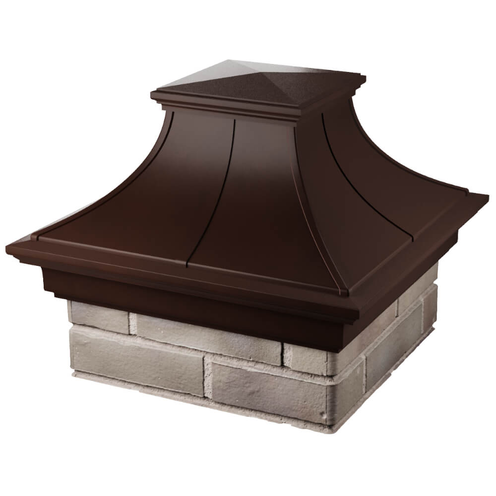 Колпак Zking Монблан Премиум Коричневый на столб 1.5х1.5 кирпича (385х385мм) в Бишкеке фото