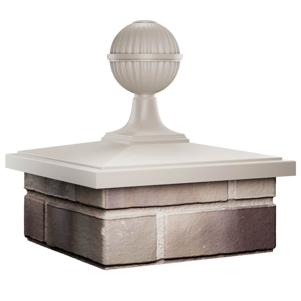 Колпак Zking БонаМоно Бежевый с шаром на столб 1.5х1.5 кирпича (385х385, 400х400мм) в сборе в Бишкеке фото