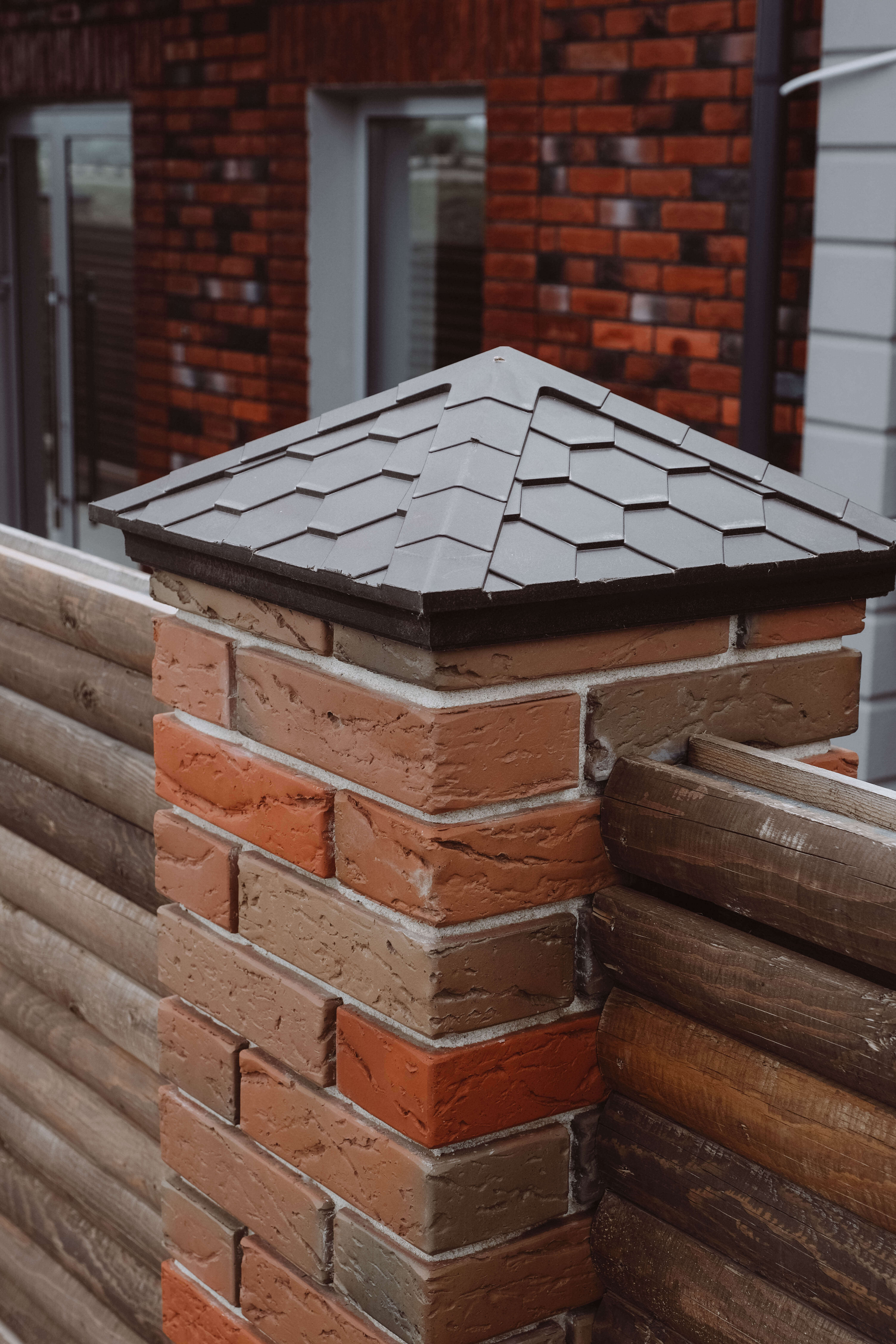 Колпак Zking Эверест Коричневый на столб 1.5х1.5 кирпича (390х390мм) в Бишкеке фото