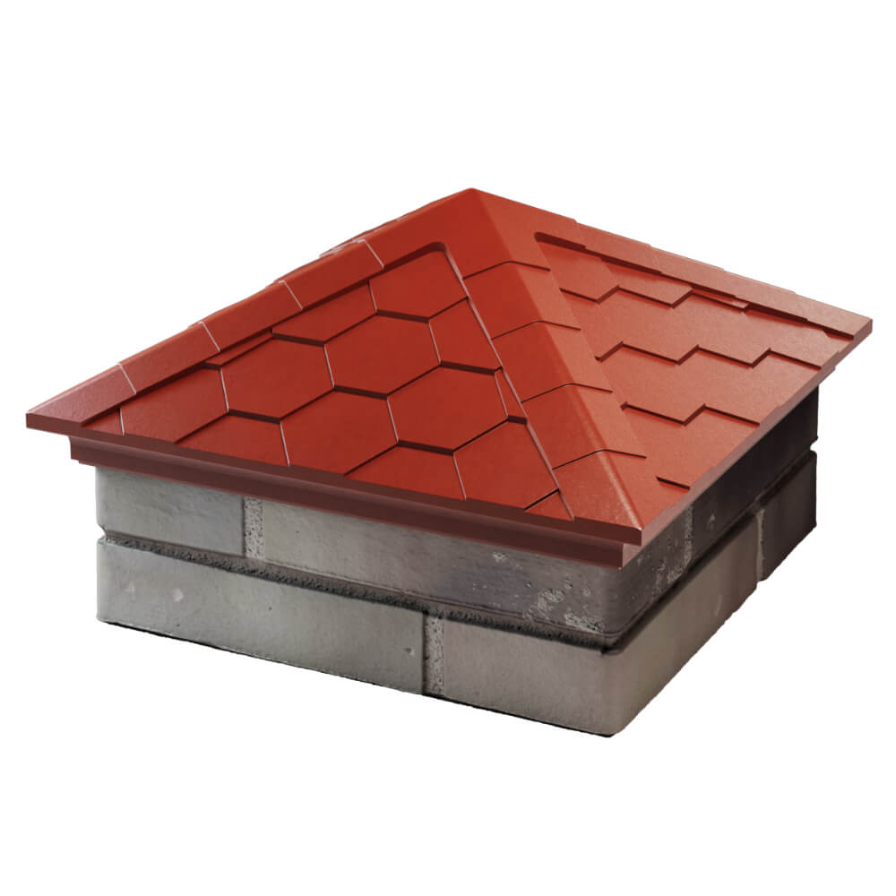 Колпак Zking Эверест Красный на столб 1.5х1.5 кирпича (390х390мм) в Бишкеке фото