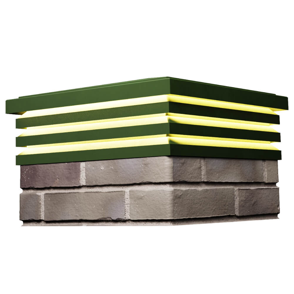 Колпак Zking Бона ХайТек Зеленый на столб 1.5х1.5 кирпича (385х385мм) с подсветкой в Бишкеке фото