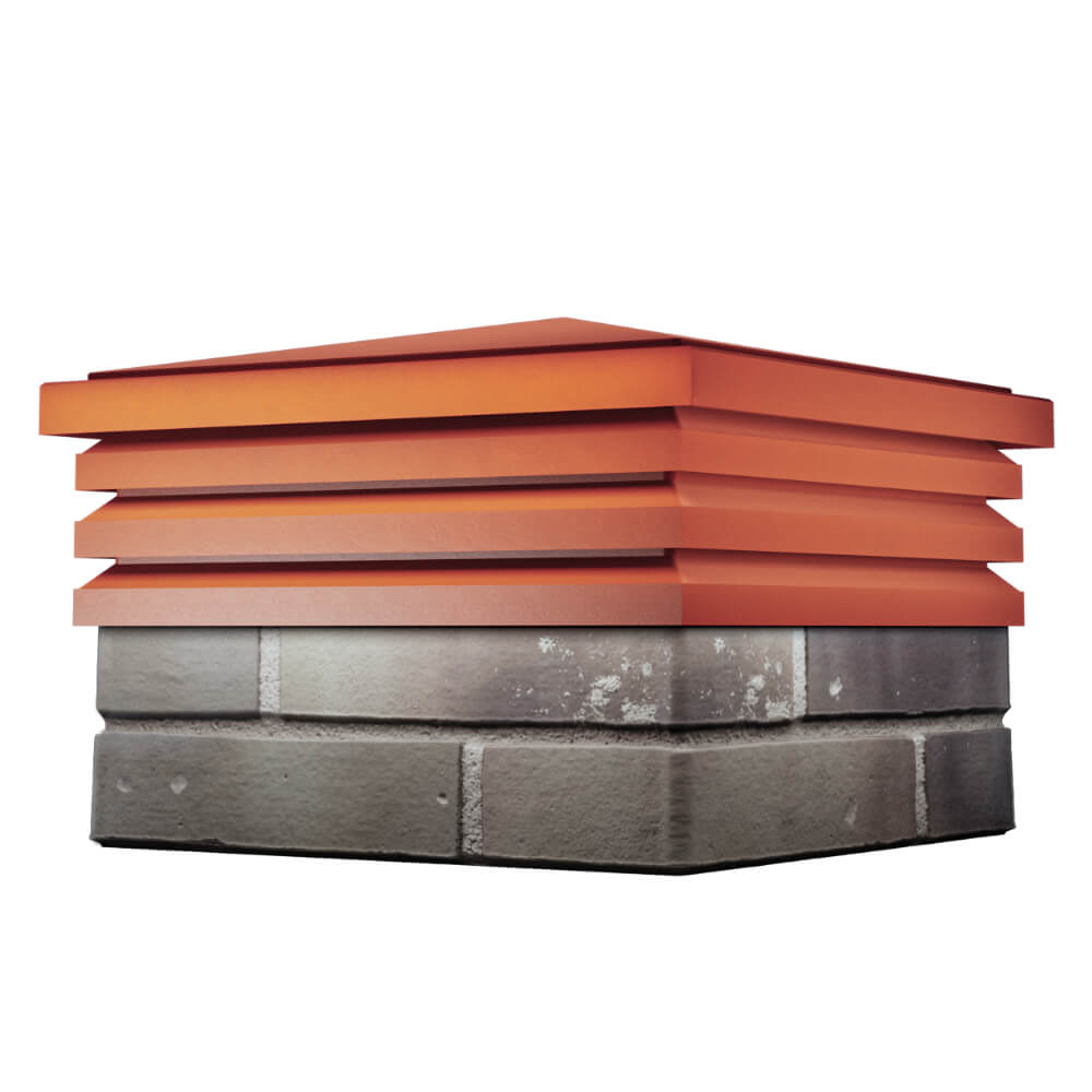 Колпак Zking Бона ХайТек Красный на столб 1.5х1.5 кирпича (385х385мм) в Бишкеке фото