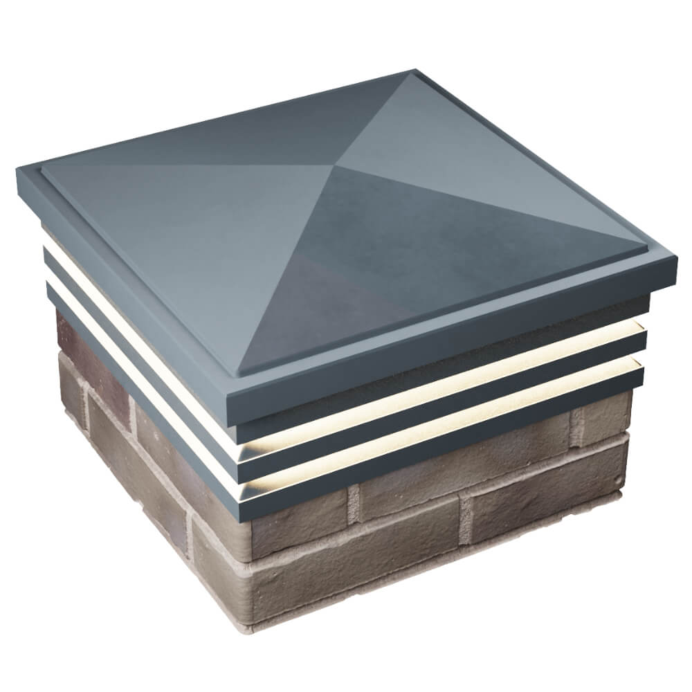 Колпак Zking Бона ХайТек Серый на столб 1.5х1.5 кирпича (385х385мм) с подсветкой в Бишкеке фото