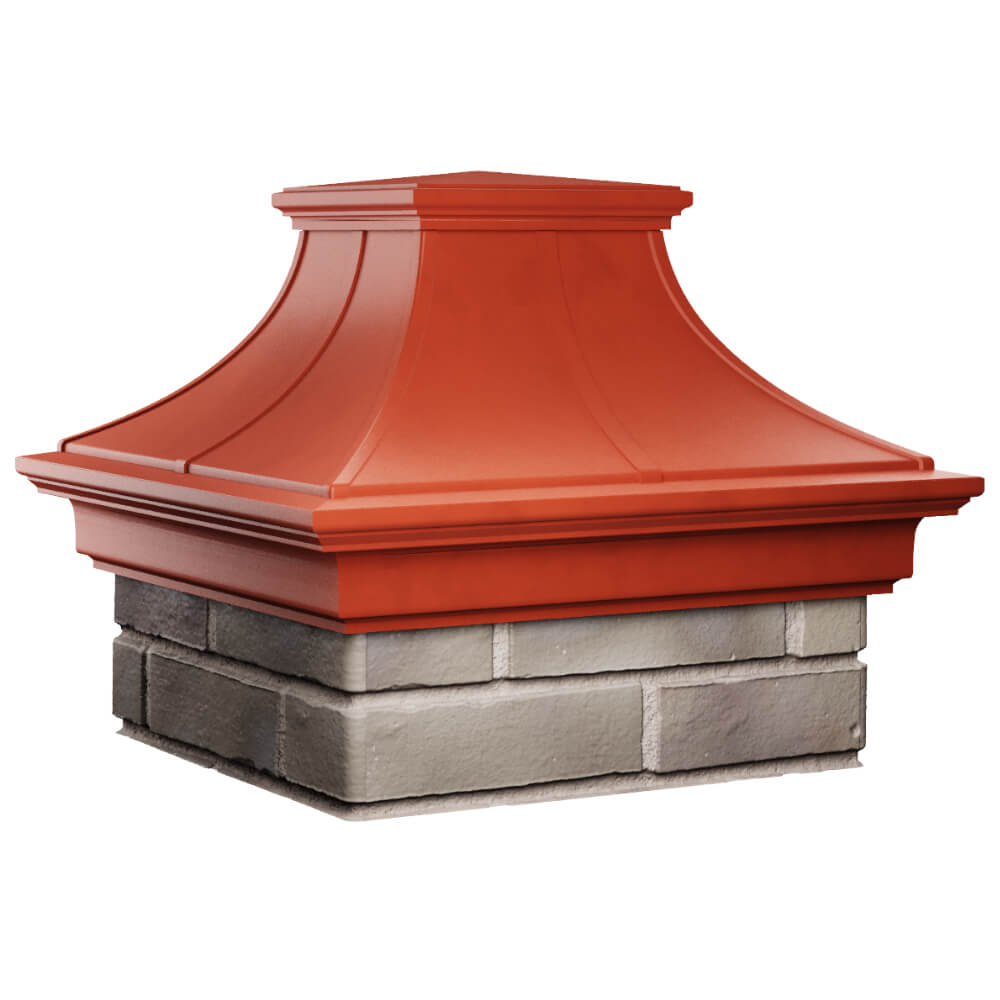 Колпак Zking Монблан Премиум Красный на столб 1.5х1.5 кирпича (385х385мм) в Бишкеке фото