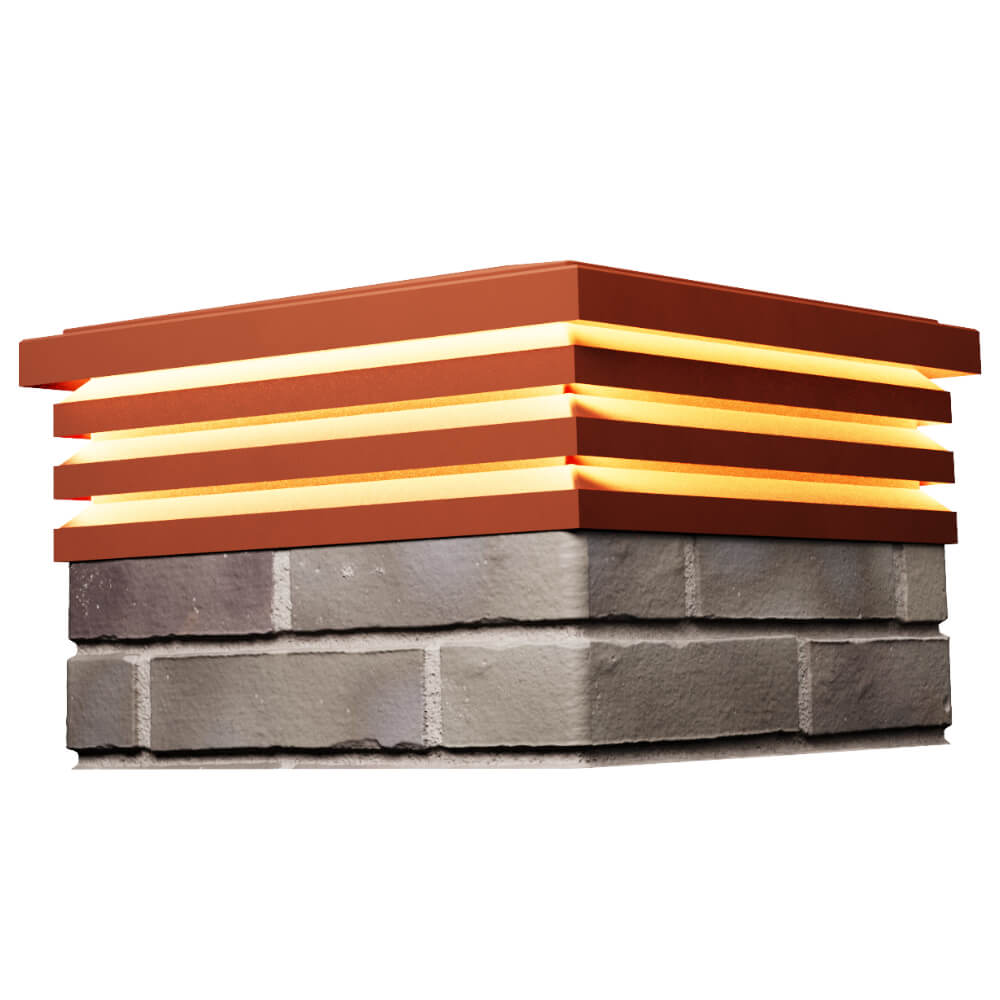 Колпак Zking Бона ХайТек Красный на столб 1.5х1.5 кирпича (385х385мм) с подсветкой в Бишкеке фото