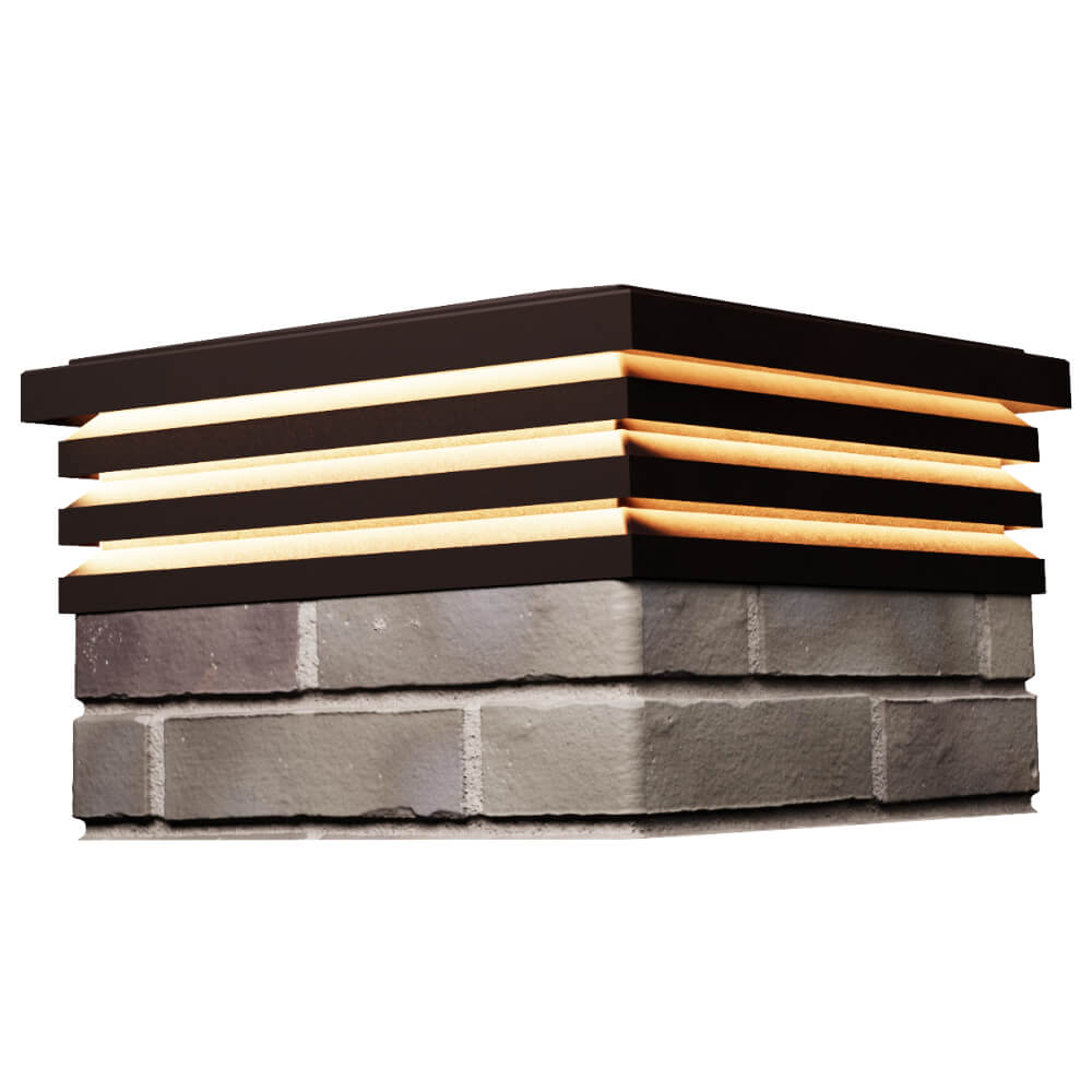 Колпак Zking Бона ХайТек Коричневый на столб 1.5х1.5 кирпича (385х385мм) с подсветкой в Бишкеке фото