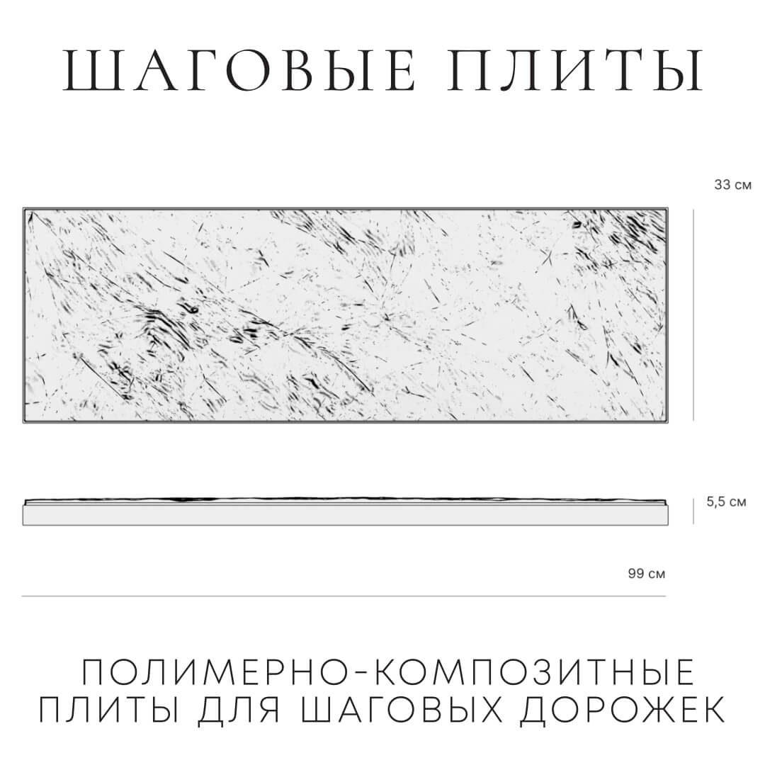 Шаговая плита STONE Графитовый Серый 990х330х55мм в Бишкеке фото