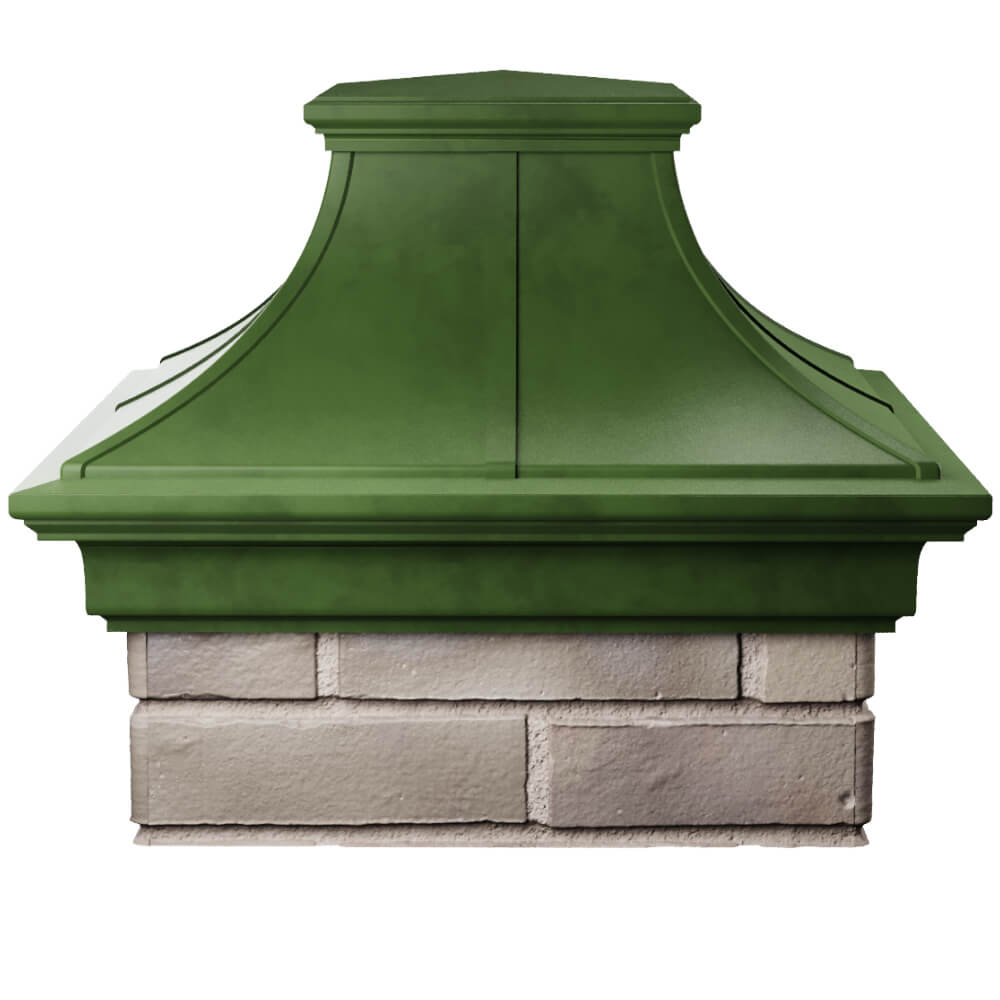 Колпак Zking Монблан Премиум Зеленый на столб 1.5х1.5 кирпича (385х385мм) Бишкек фото