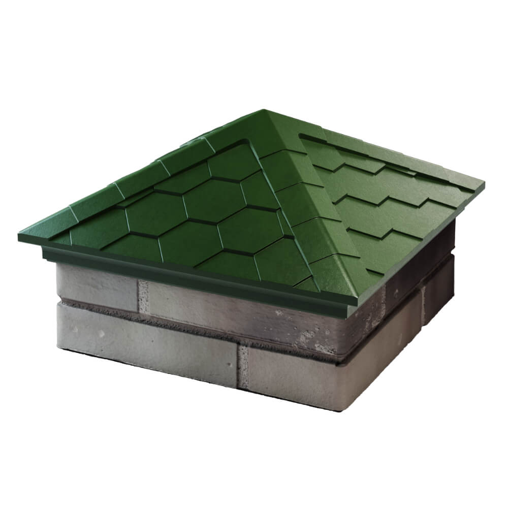 Колпак Zking Эверест Зеленый на столб 1.5х1.5 кирпича (390х390мм) в Бишкеке фото