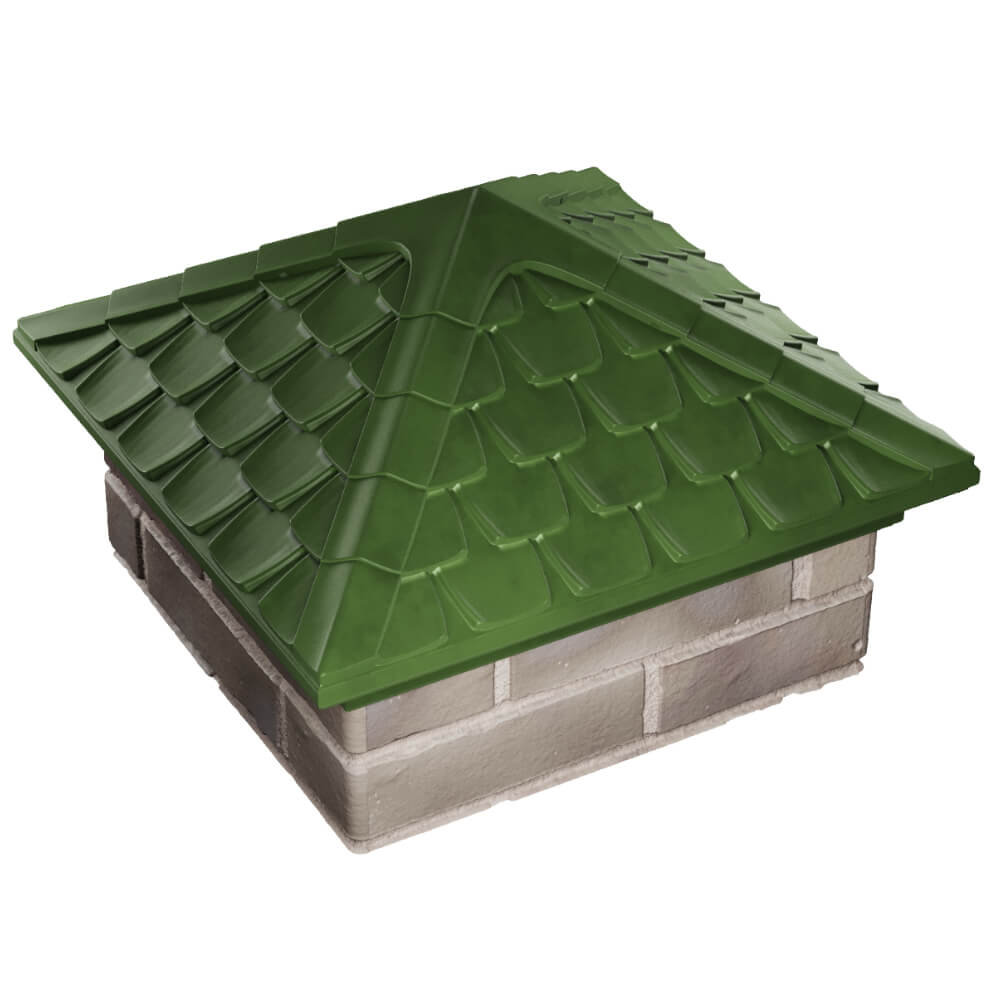 Колпак Zking Эльбрус Зеленый на столб 1.5х1.5 кирпича (385х385мм) в Бишкеке фото