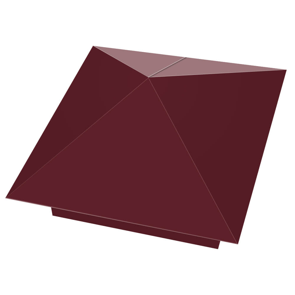 Колпак металлический 390х390мм RAL3005 Красное Вино заборный Бишкек фото