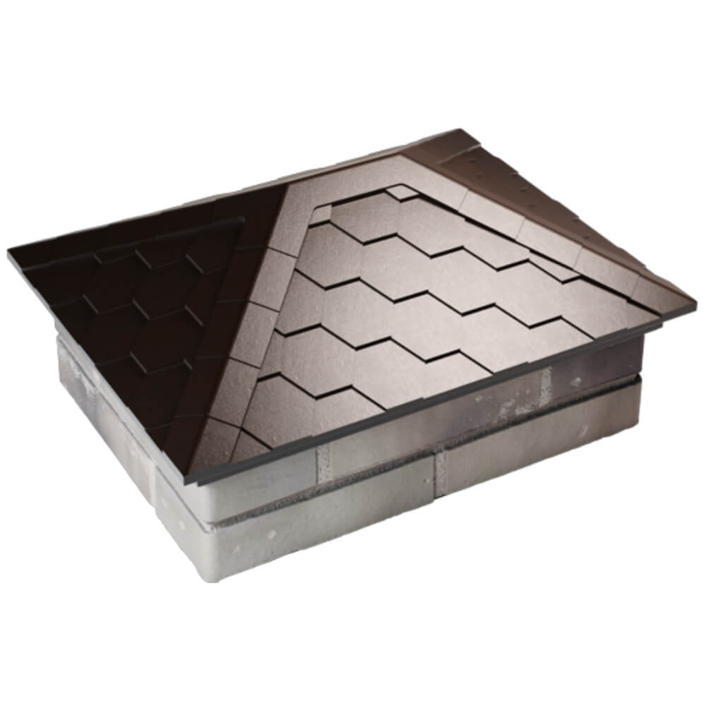 Колпак Zking Эверест Коричневый на столб 2х1.5 кирпича (520х390мм) Бишкек фото