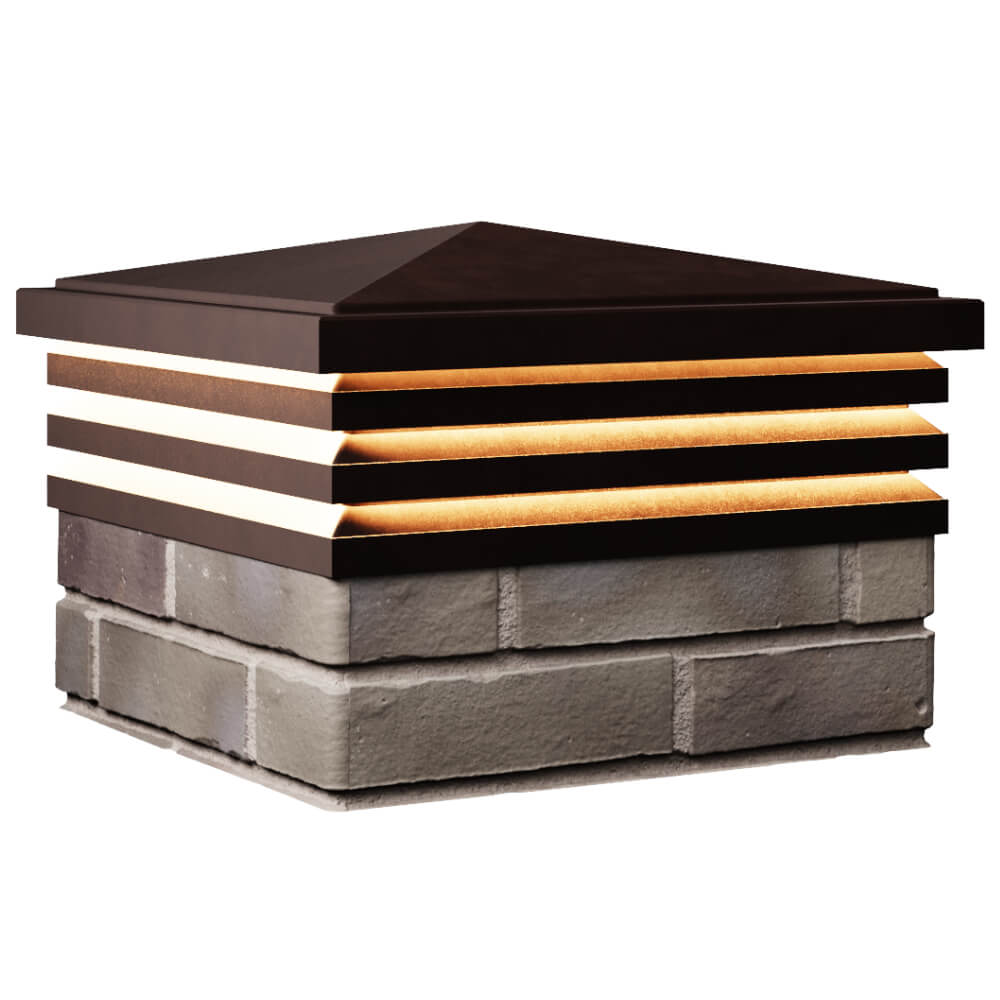 Колпак Zking Бона ХайТек Коричневый на столб 1.5х1.5 кирпича (385х385мм) с подсветкой в Бишкеке фото