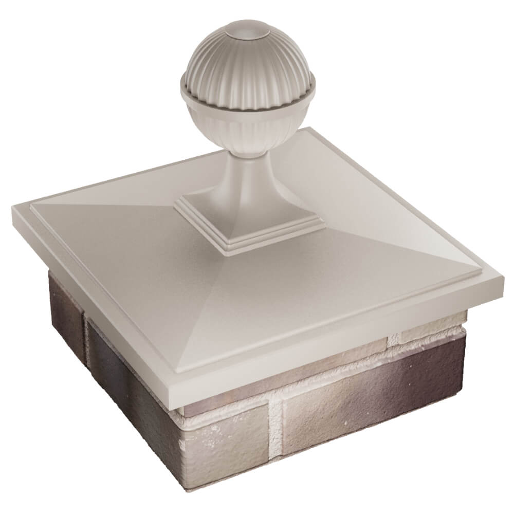 Колпак Zking БонаМоно Бежевый с шаром на столб 1.5х1.5 кирпича (385х385, 400х400мм) в сборе в Бишкеке фото