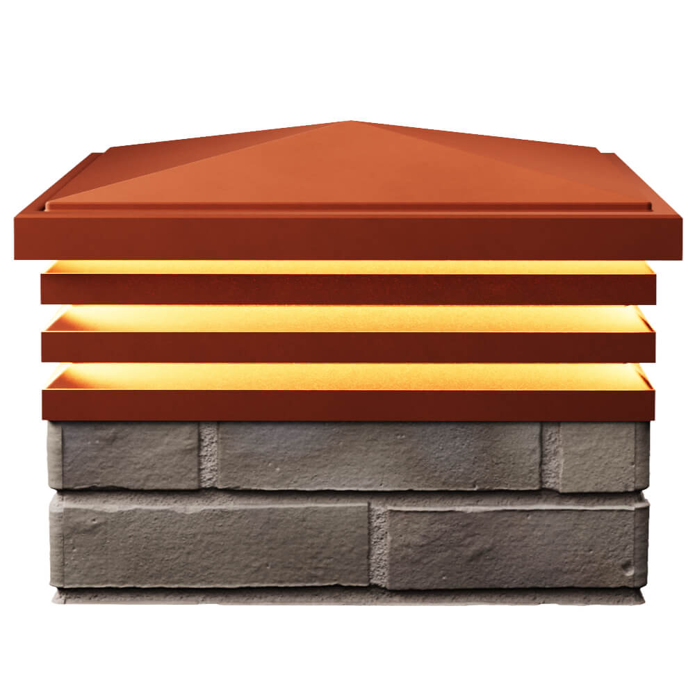 Колпак Zking Бона ХайТек Красный на столб 1.5х1.5 кирпича (385х385мм) с подсветкой в Бишкеке фото