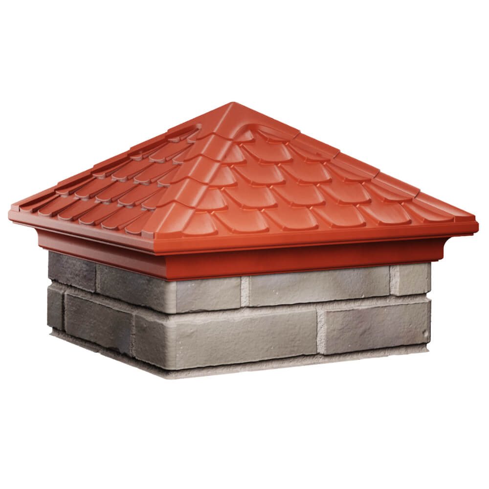 Колпак Zking Эльбрус Красный на столб 1.5х1.5 кирпича (385х385мм) в Бишкеке фото