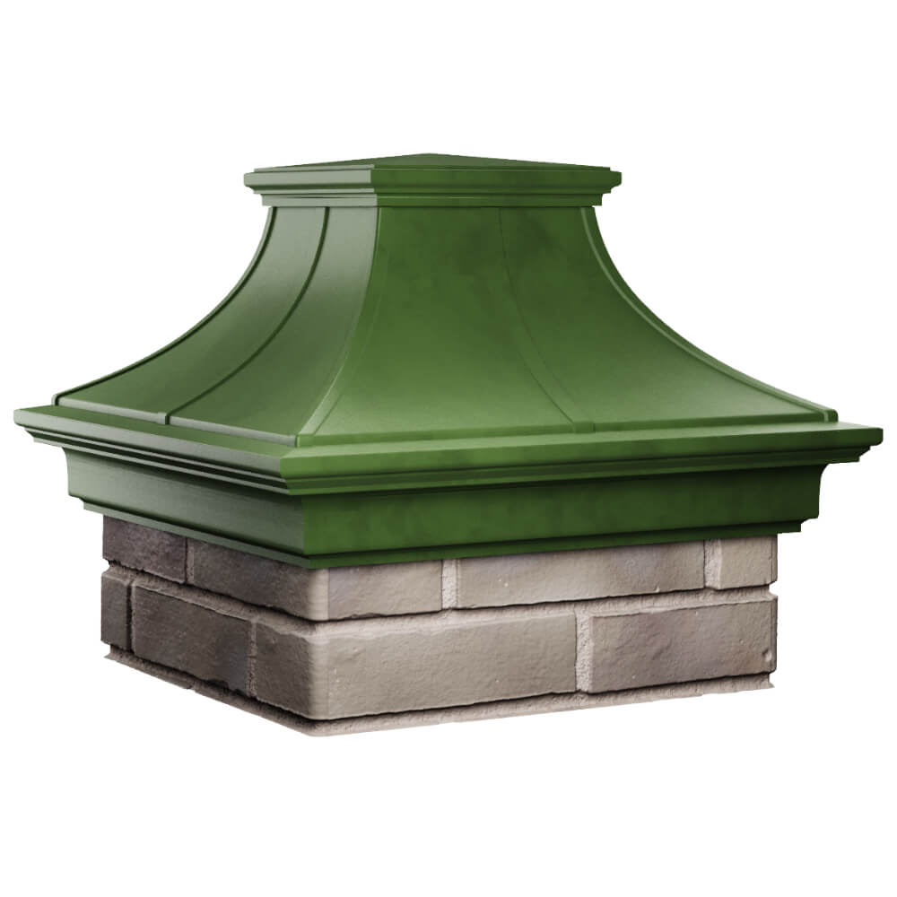 Колпак Zking Монблан Премиум Зеленый на столб 1.5х1.5 кирпича (385х385мм) в Бишкеке фото