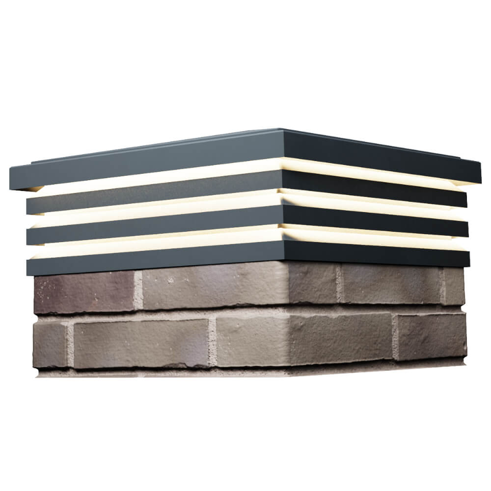 Колпак Zking Бона ХайТек Серый на столб 1.5х1.5 кирпича (385х385мм) с подсветкой в Бишкеке фото