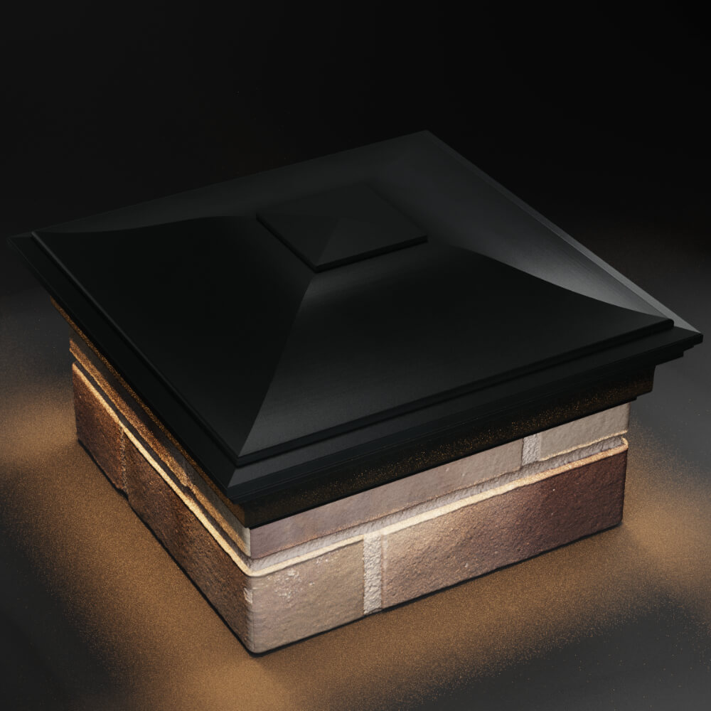 Колпак Zking Монблан Черный на столб 1.5х1.5 кирпича (385х385мм) с подсветкой в Бишкеке фото