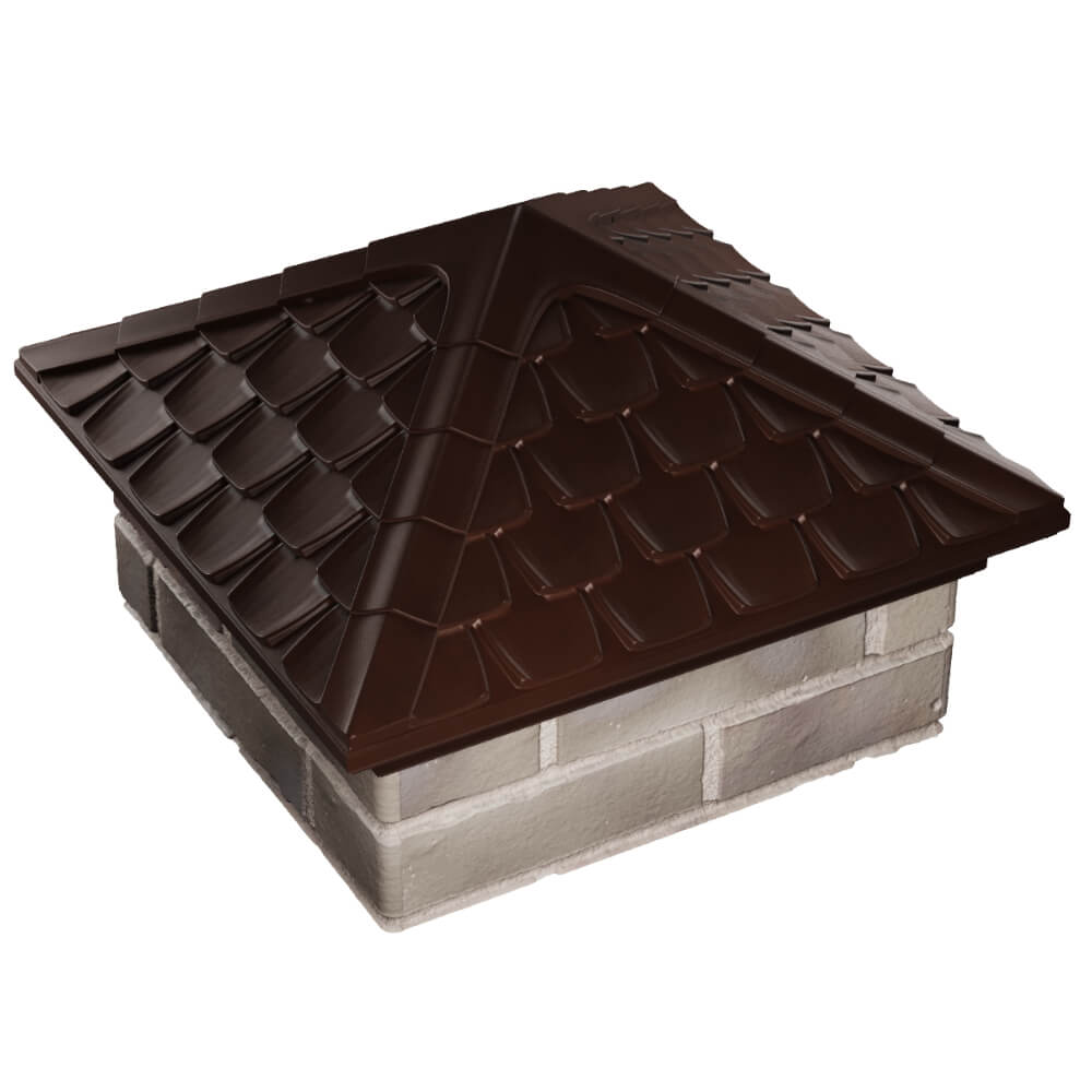 Колпак Zking Эльбрус Коричневый на столб 1.5х1.5 кирпича (385х385мм) в Бишкеке фото