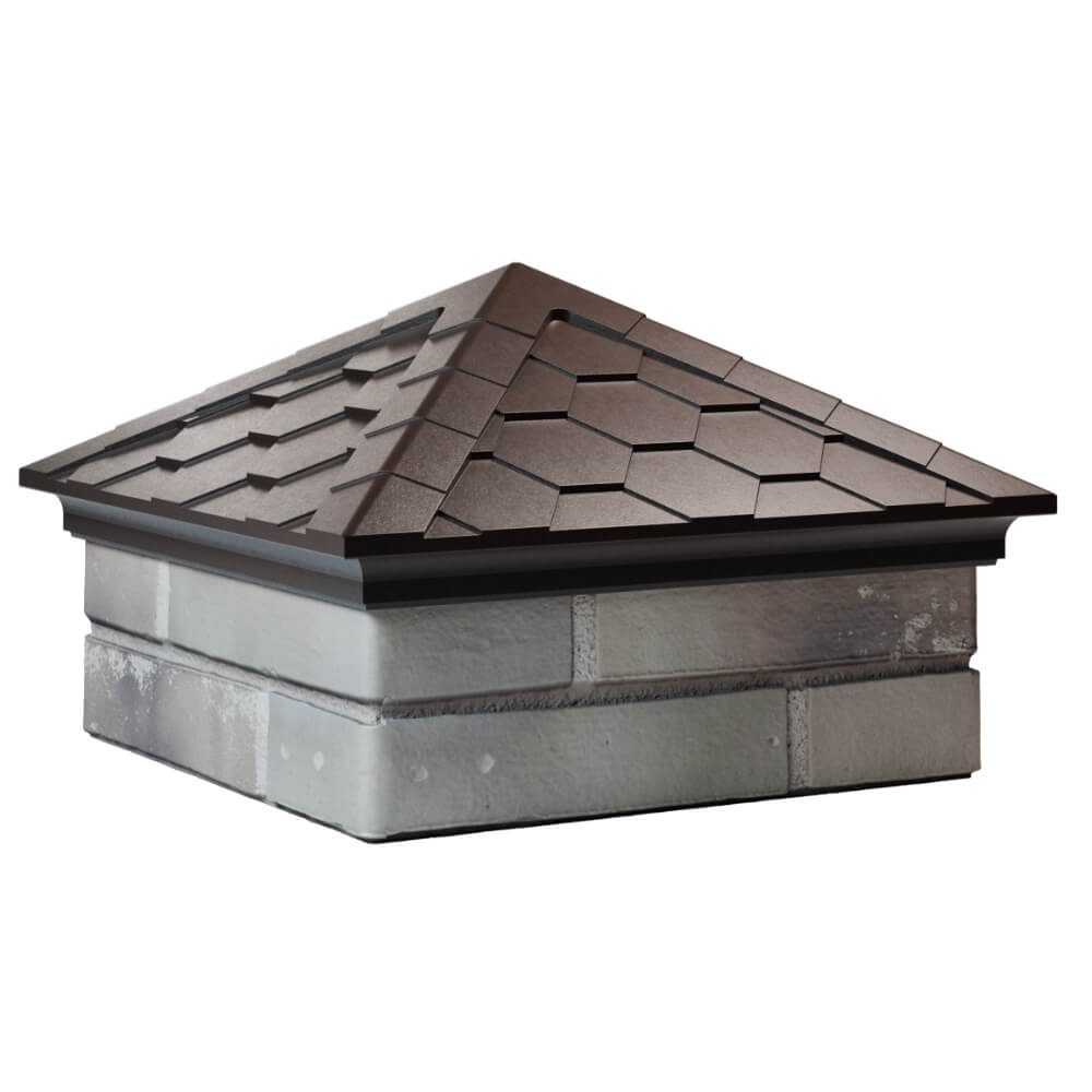 Колпак Zking Эверест Коричневый на столб 1.5х1.5 кирпича (390х390мм) в Бишкеке фото