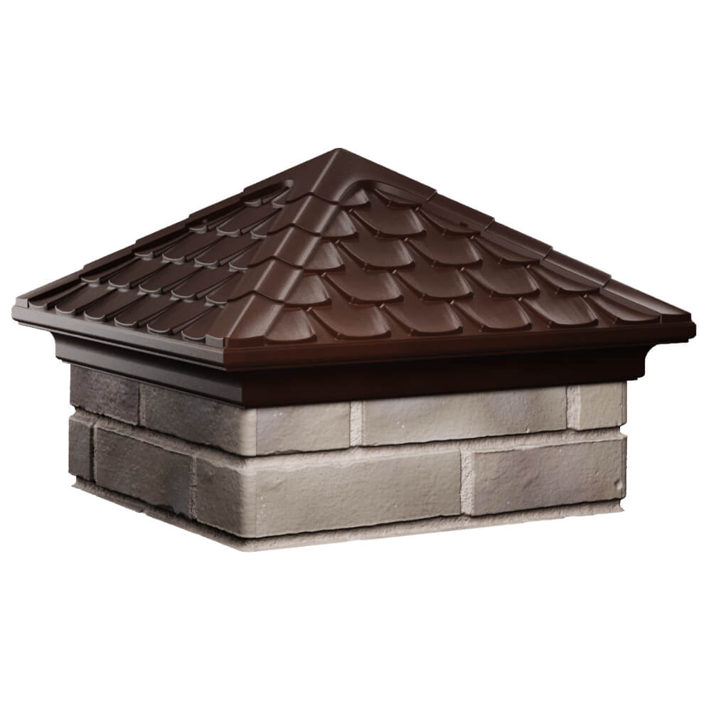 Колпак Zking Эльбрус Коричневый на столб 1.5х1.5 кирпича (385х385мм) в Бишкеке фото