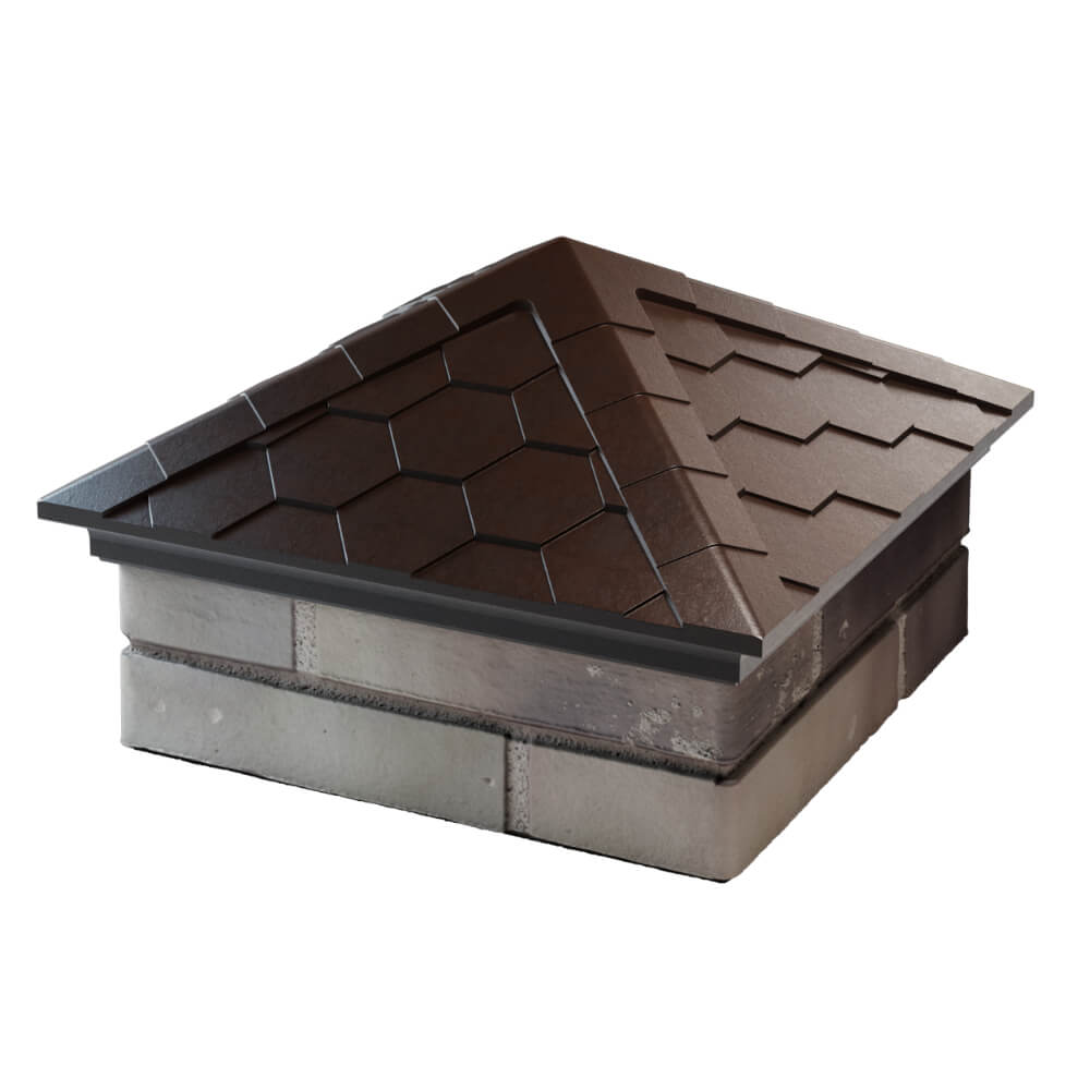 Колпак Zking Эверест Коричневый на столб 1.5х1.5 кирпича (390х390мм) в Бишкеке фото