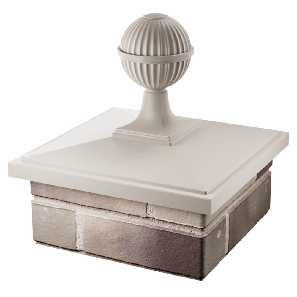 Колпак Zking БонаМоно Бежевый с шаром на столб 1.5х1.5 кирпича (385х385, 400х400мм) в сборе в Бишкеке фото