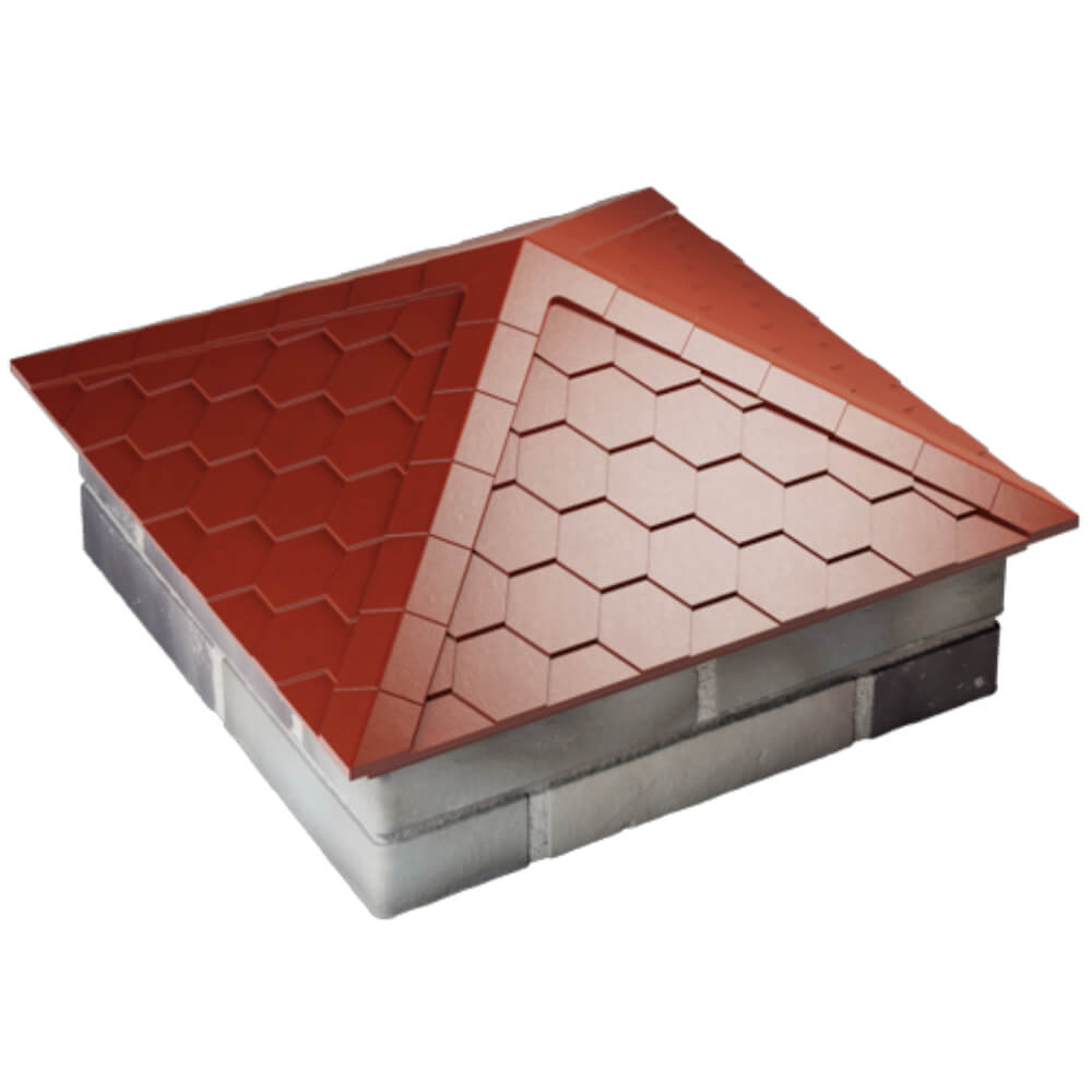 Колпак Zking Эверест Красный на столб 2х2 кирпича (535х535мм) Бишкек фото